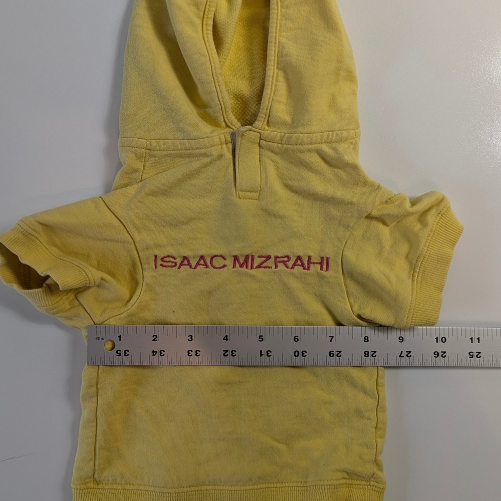 Isaac Mizrahi Yellow Dog Hoodie Small Embroidered 9 Graphic Sweatshirt - Picture 4 of 6
